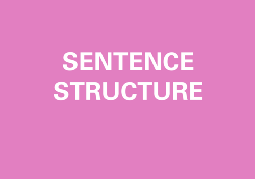 Sentence structure | Module seul couverture
