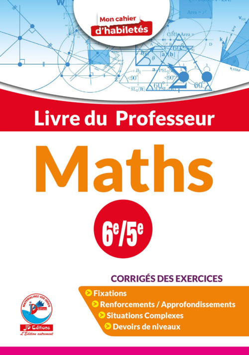 Mon cahier d'habiletés de mathématiques | 6e livre du professeur couverture 